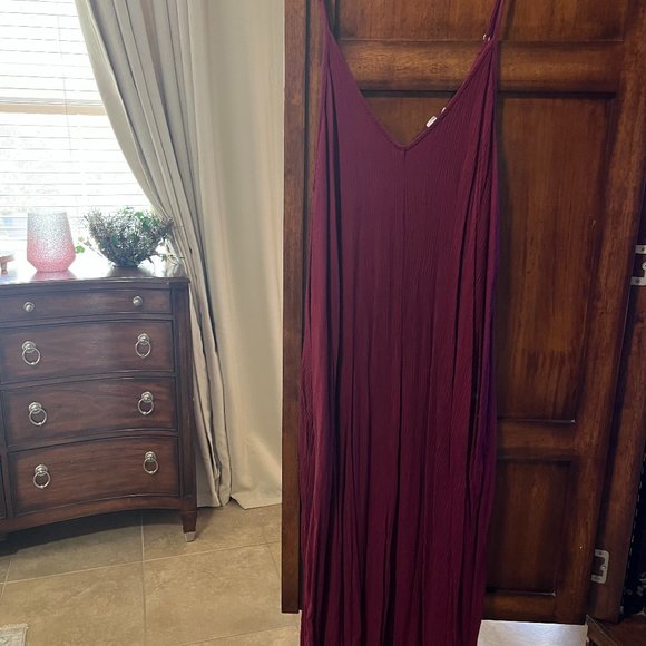 Nordstrum Rack Women's Burgundy Gauze Maxi Dress M/L - Picture 1 of 2